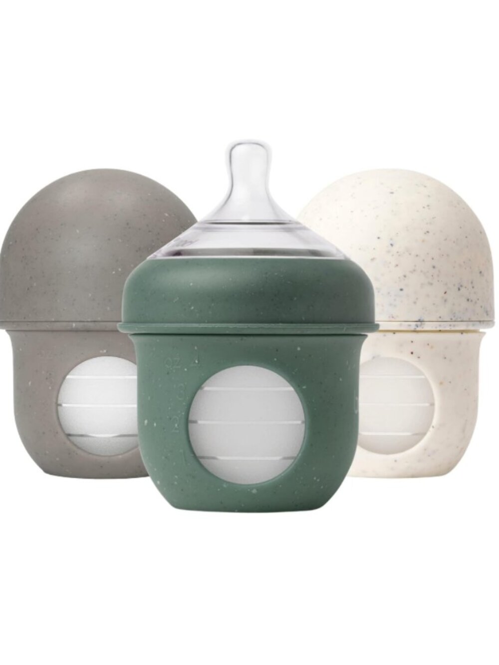 Boon Nursh Silicone Baby Bottles |  Speckle - 4Oz - 3 Count